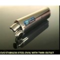 Rev Tec Evo Stainless Steel Oval with twin outlet for CB400